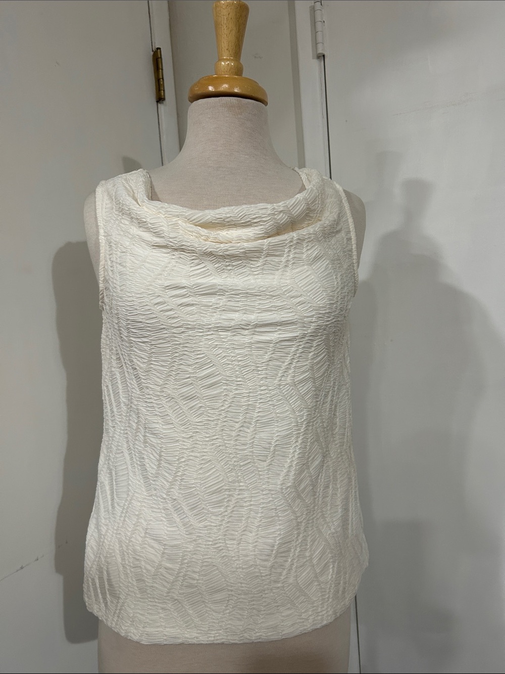Chico's Ivory Sleeveless Cowl Neck Top